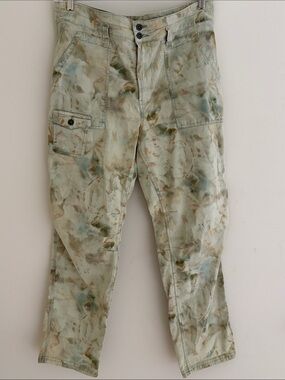 Anthropologie Washed Sage & Taupe Straight-Leg Cargo Pants